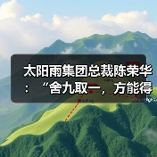 太阳雨集团总裁陈荣华：“舍九取一，方能得十”（图1）